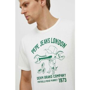 Pepe Jeans tricou din bumbac culoarea alb, modelator imagine