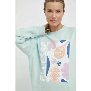 Ellesse bluza Rosiello Sweatshirt femei, culoarea turcoaz, cu imprimeu, SGV20247 imagine