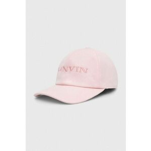 Lanvin șapcă de baseball din bumbac culoarea roz, cu imprimeu imagine