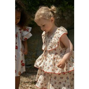 Konges Sløjd rochie din bumbac pentru copii culoarea portocaliu, mini, evazati imagine