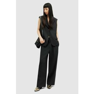 AllSaints pantaloni SAMMEY TROUSER femei, culoarea negru, lat, medium waist, WT524Z imagine