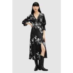 AllSaints rochie ANI IONA DRESS culoarea negru, midi, evazati, W003DA imagine