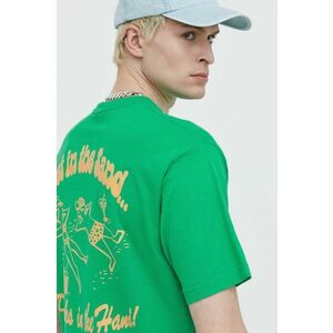 On Vacation tricou din bumbac Beach Day culoarea verde, cu imprimeu, OVC T145 imagine
