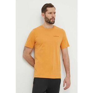 Peak Performance tricou din bumbac barbati, culoarea portocaliu, neted imagine