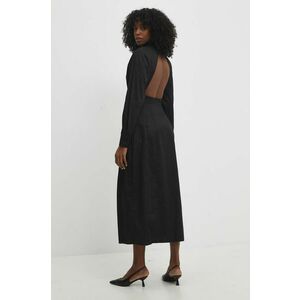 Answear Lab rochie din bumbac culoarea negru, maxi, evazati imagine