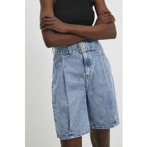 Answear Lab pantaloni scurti jeans femei, neted, high waist imagine