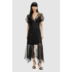 AllSaints rochie RAYNA LACE DRESS culoarea negru, maxi, evazati, WD574Z imagine