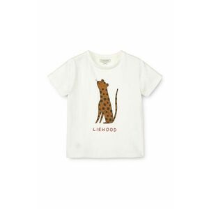 Liewood tricou din bumbac pentru bebelusi Apia Baby Placement Shortsleeve T-shirt culoarea bej, cu imprimeu imagine