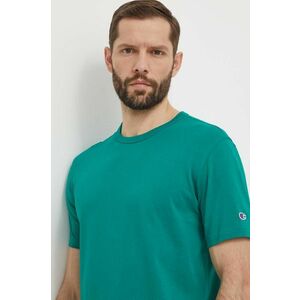 Champion tricou din bumbac barbati, culoarea verde, neted, 220016 imagine