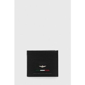 Aeronautica Militare portofel de piele barbati, culoarea negru imagine