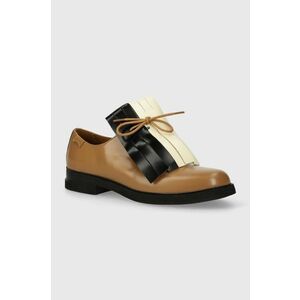 Camper pantofi de piele TWS femei, culoarea maro, cu toc plat, K201454.007 imagine
