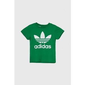 adidas Originals tricou de bumbac pentru copii TREFOIL culoarea verde, cu imprimeu imagine