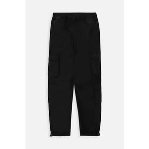 Coccodrillo pantaloni de bumbac pentru copii culoarea negru, neted imagine