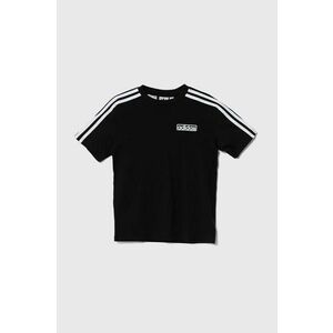 adidas Originals tricou de bumbac pentru copii culoarea negru, cu imprimeu imagine