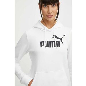 Puma bluză femei, culoarea alb, cu glugă, imprimeu 586791 imagine