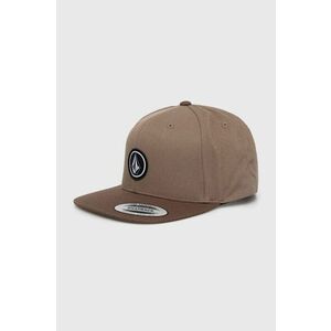 Volcom șapcă de baseball din bumbac culoarea maro, neted imagine