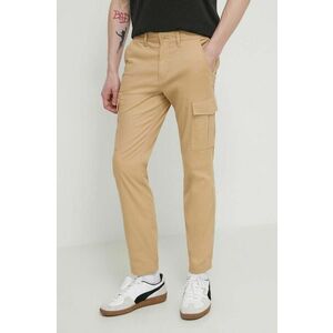 Tommy Jeans pantaloni bărbați, culoarea bej, mulată DM0DM18940 imagine