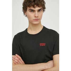Levi's tricou din bumbac 2-pack barbati, culoarea negru, cu imprimeu imagine