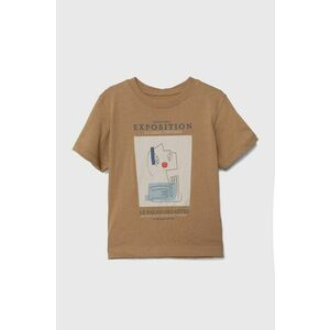 zippy tricou de bumbac pentru copii culoarea maro, cu imprimeu imagine