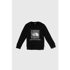 The North Face hanorac de bumbac pentru copii REDBOX CREW culoarea negru, cu imprimeu imagine