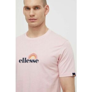 Ellesse tricou din bumbac Trea T-Shirt barbati, culoarea roz, cu imprimeu, SHV20126 imagine