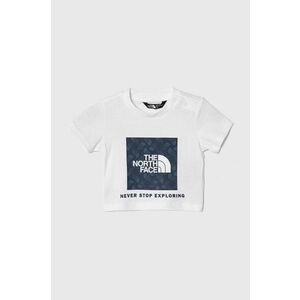 The North Face tricou de bumbac pentru copii BOX INFILL PRINT TEE culoarea alb, cu imprimeu imagine