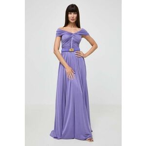 Elisabetta Franchi rochie culoarea violet, maxi, evazati, AB61642E2 imagine