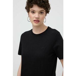 Superdry tricou din bumbac femei, culoarea negru imagine