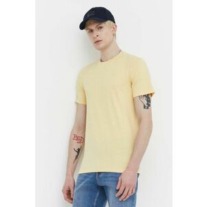 Hollister Co. tricou din bumbac barbati, culoarea galben, neted imagine