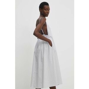 Answear Lab rochie din bumbac culoarea alb, midi, evazati imagine
