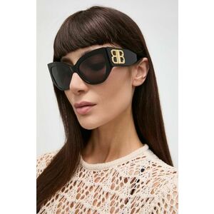 Balenciaga ochelari de soare femei, culoarea negru, BB0322S imagine