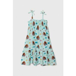 zippy rochie din bumbac pentru copii x Disney culoarea turcoaz, mini, evazati imagine