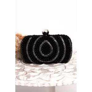 Geanta eleganta Parfois neagra decorata cu perle si strassuri imagine