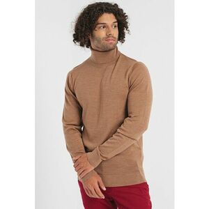 Pulover tricotat fin din lana cu guler inalt imagine