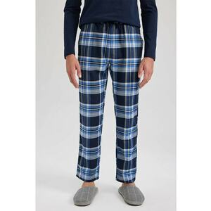 Pantaloni de pijama cu model in carouri si snur imagine
