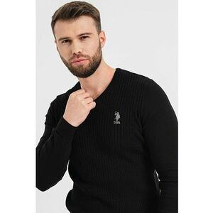 Cardigan negru, tricotat, cu torsade imagine