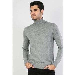 Pulover tricotat fin din amestec de lana - cu guler inalt imagine