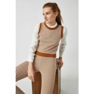 Vesta tricotata cu model geometric imagine