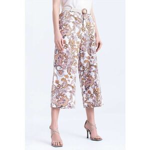 Pantaloni culotte cu model floral imagine