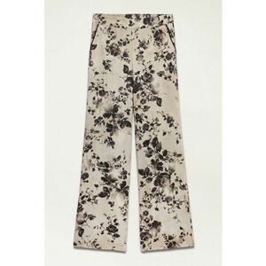 Pantaloni cu croiala ampla - talie inalta si imprimeu floral imagine