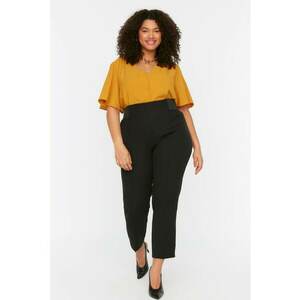 Pantaloni crop cu banda elastica in talie imagine