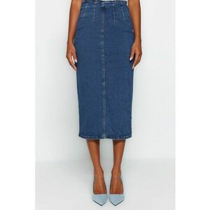 Fusta midi dreapta de denim imagine