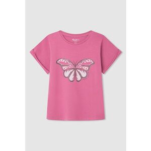 Tricou din bumbac cu imprimeu cu fluture imagine