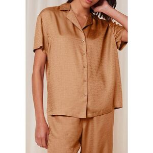 Bluza de pijama din lyocell cu revere decupate imagine