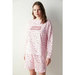 Bluza de pijama de bumbac cu imprimeu imagine