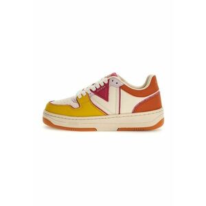 Eco-Leather Sneakers With Colorblock Aspect imagine