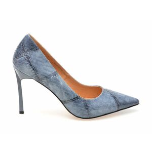 Pantofi eleganti EPICA albastri, S61, din piele naturala lacuita imagine
