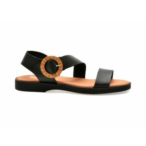 Sandale casual IMAGE negre, AMSTER, din piele naturala imagine