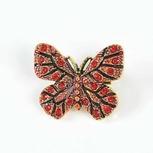 Brosa martisor fluture cu pietre rosii imagine
