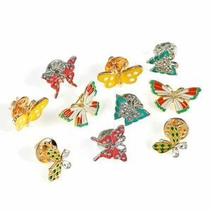 Set 10 brose martisor cu fluturi colorati imagine